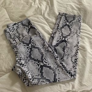 Snakeskin workout pants